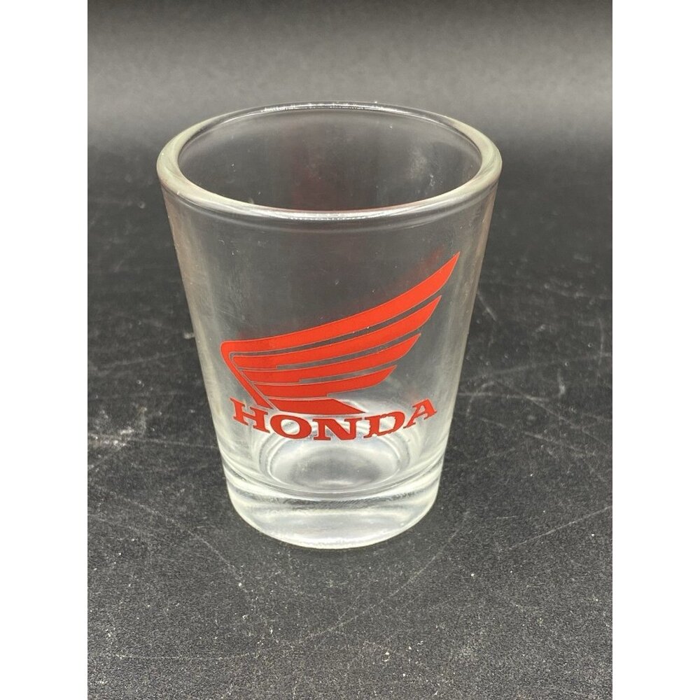 Red Honda Motorcycles Wing Logo Shot Glass Vintage